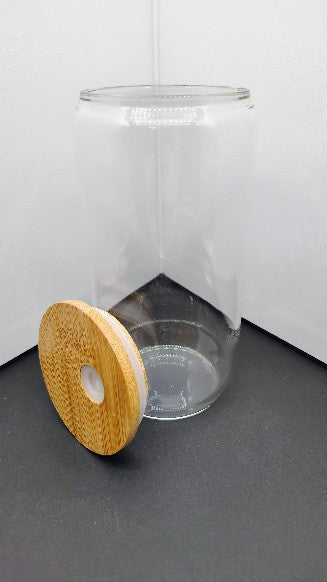ClearCraft 16oz Glass Can with Bamboo Lid