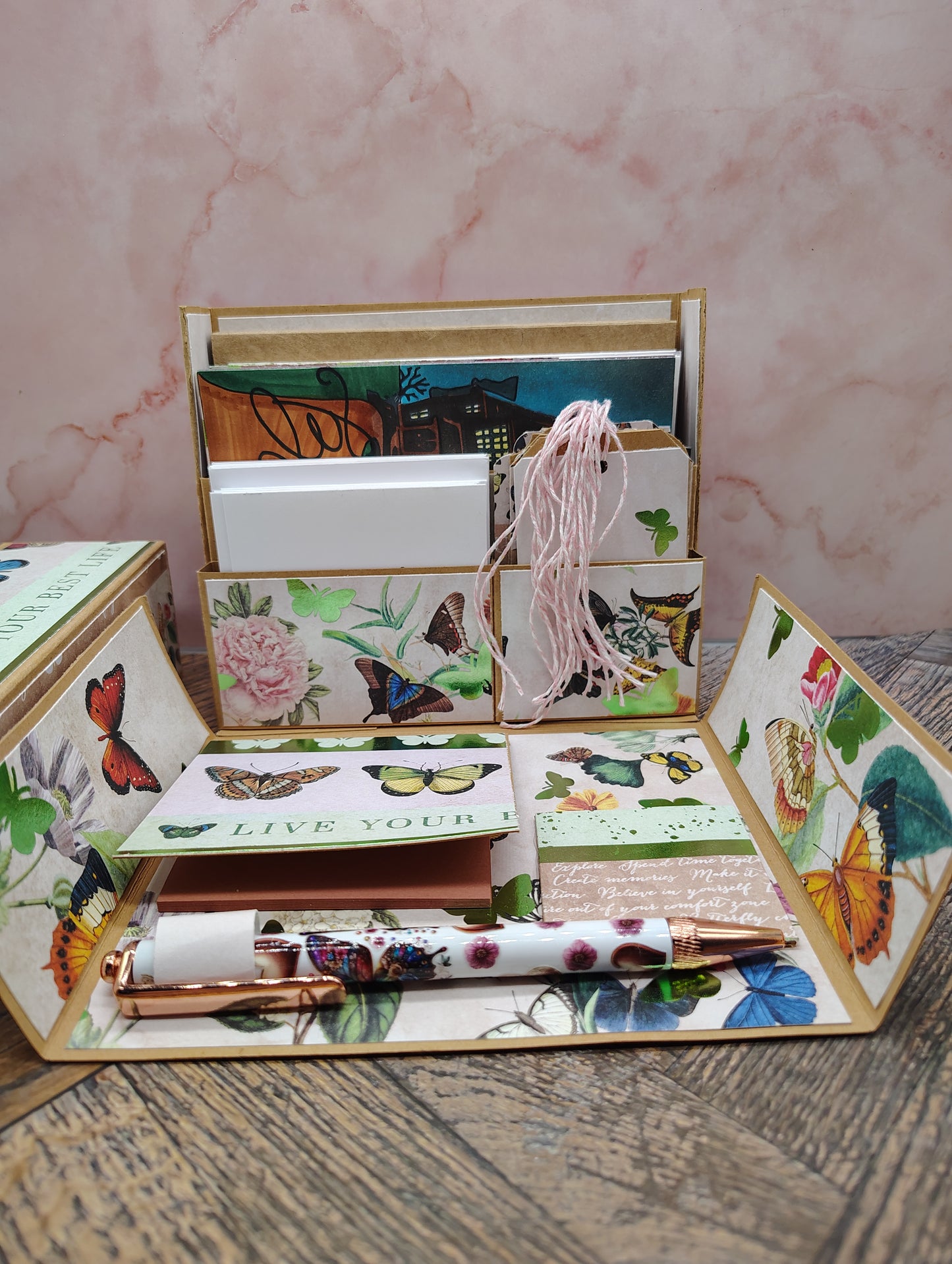 🦋 Butterfly Garden Papercraft Stationery Box 🦋