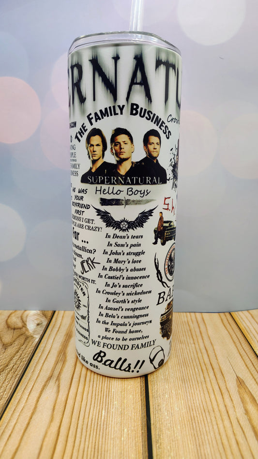“Supernatural Family Business Glow Tumbler – 20 oz”
