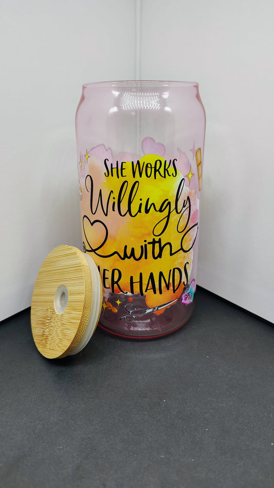 Healing Hands 16oz Glass Can