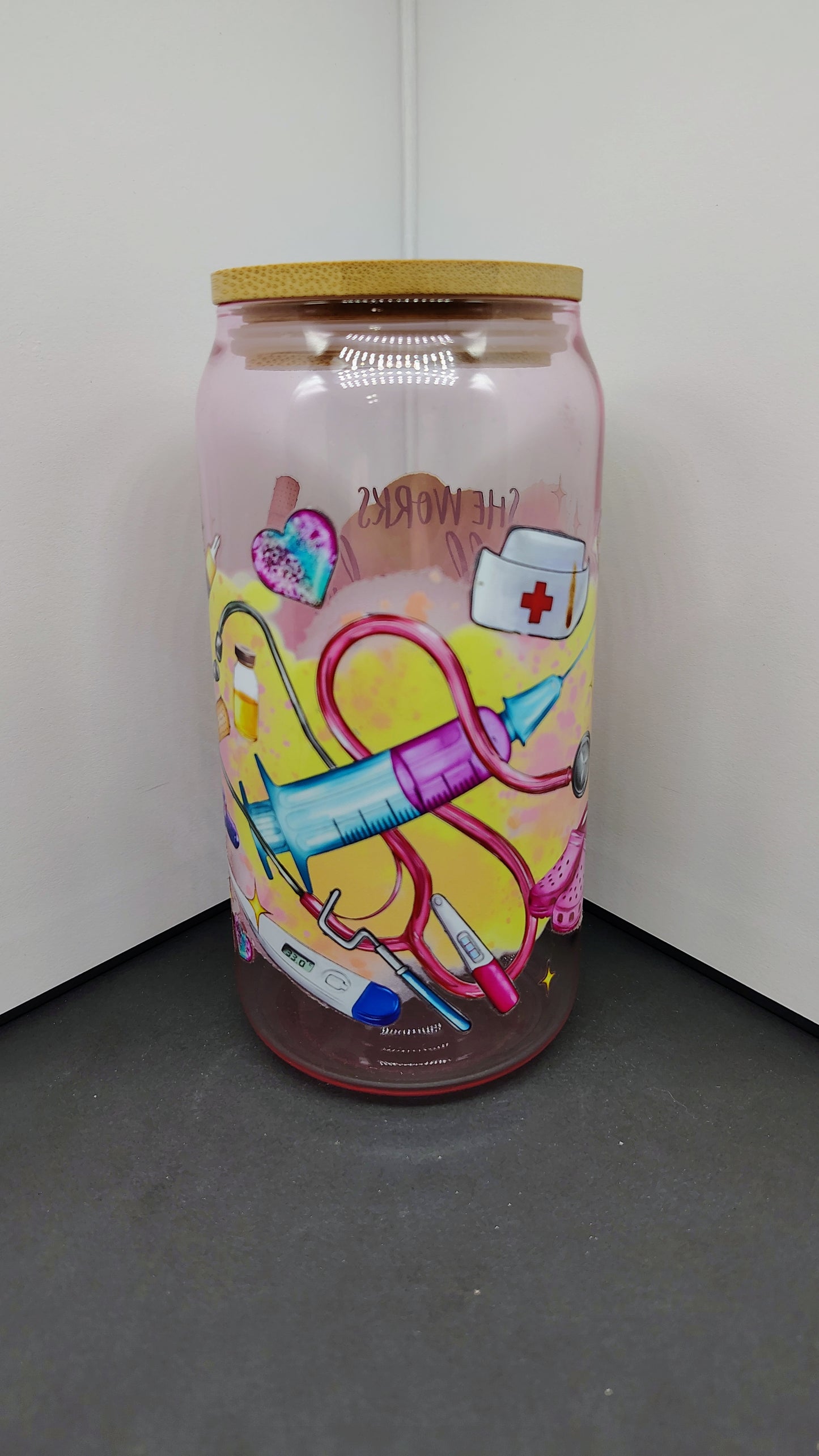 Healing Hands 16oz Glass Can