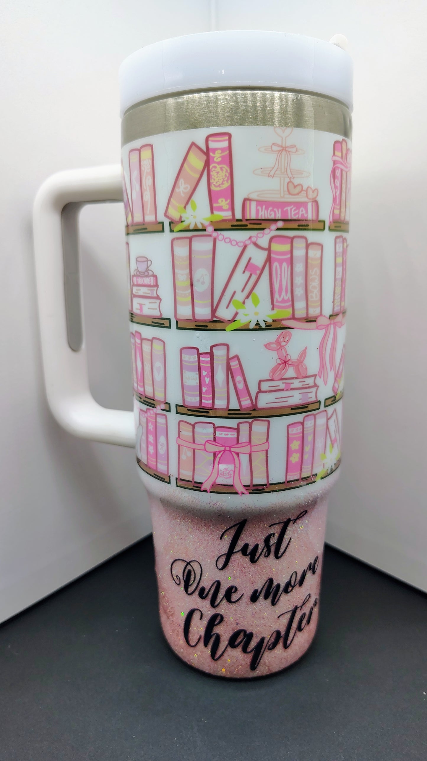 Just One More Chapter – 40oz Glitter Book Lover Tumbler