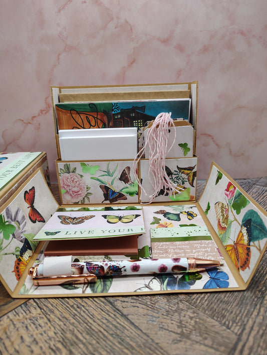 🦋 Butterfly Garden Papercraft Stationery Box 🦋
